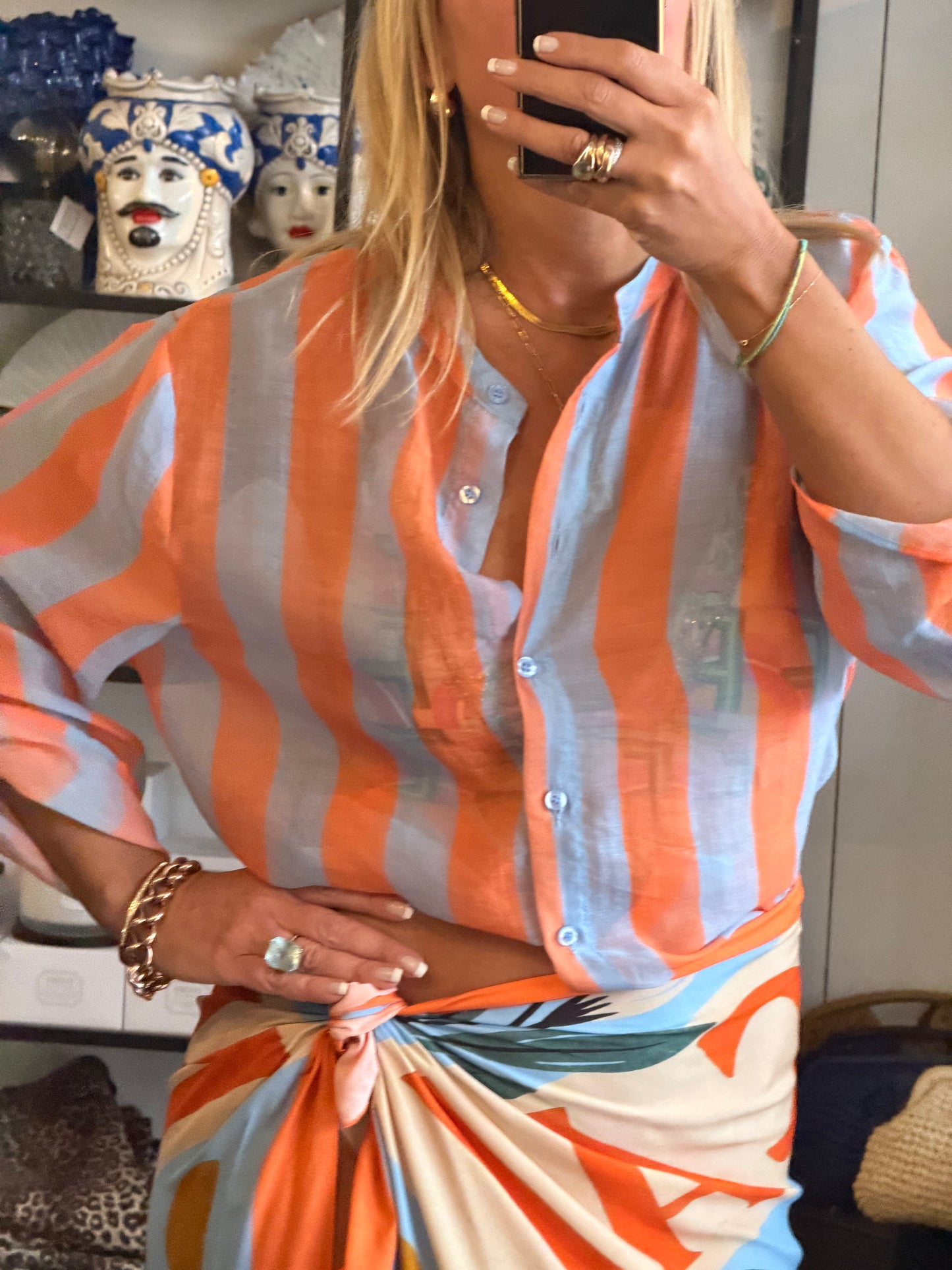 Stripe Shirt - orange & blue by Have One