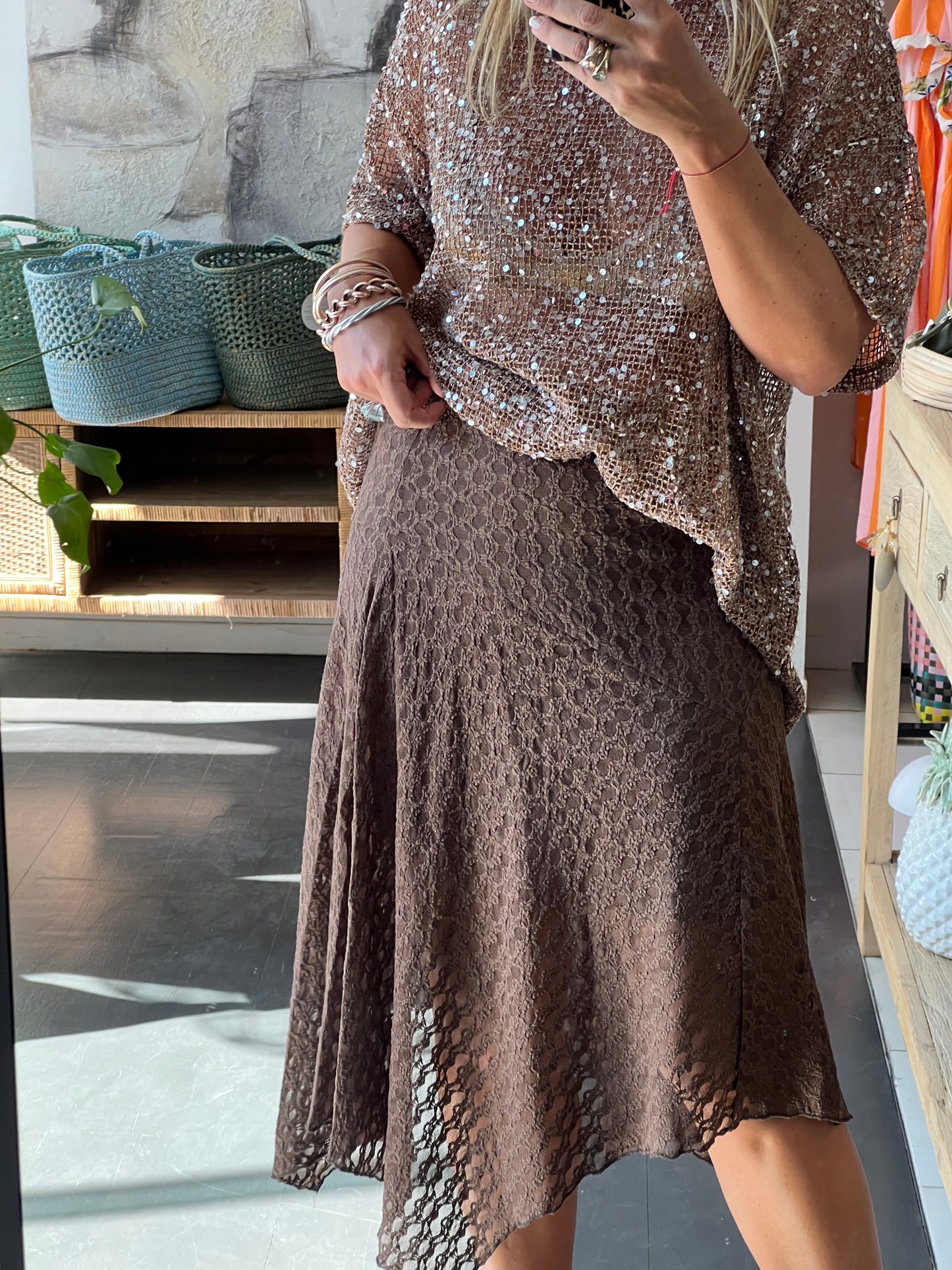 Lace Skirt - Brown