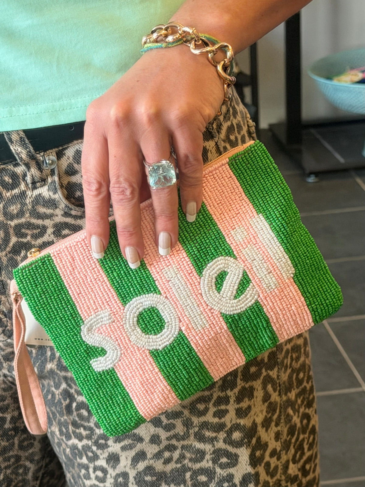 Soleil Beaded Clutch pouch Bag