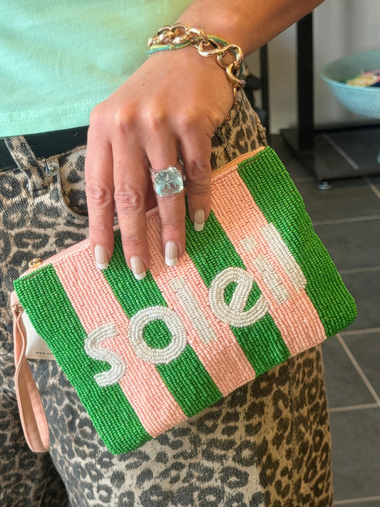 Soleil Beaded Clutch pouch Bag