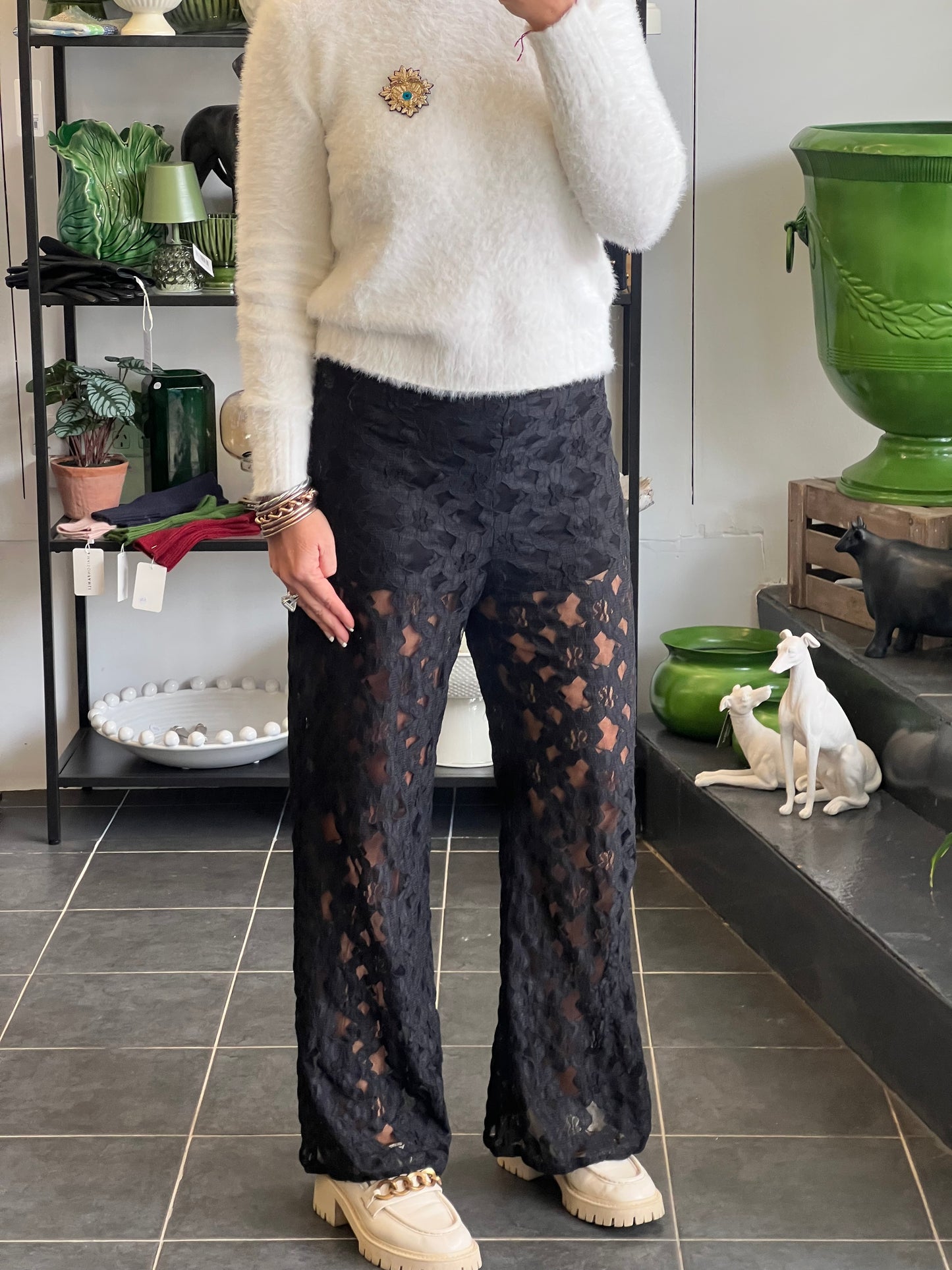 Lace Lounge Pants -tailored