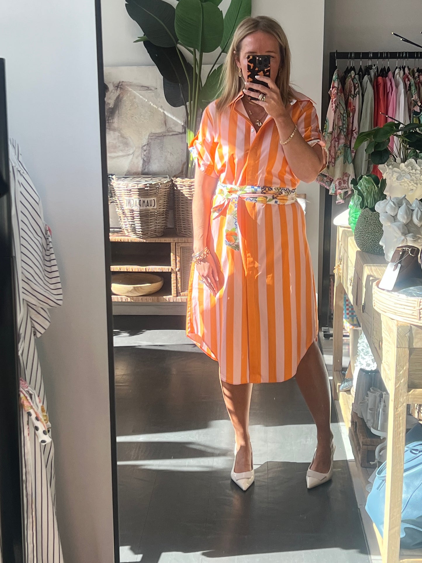 Amalfi Aperol Shirt Dress