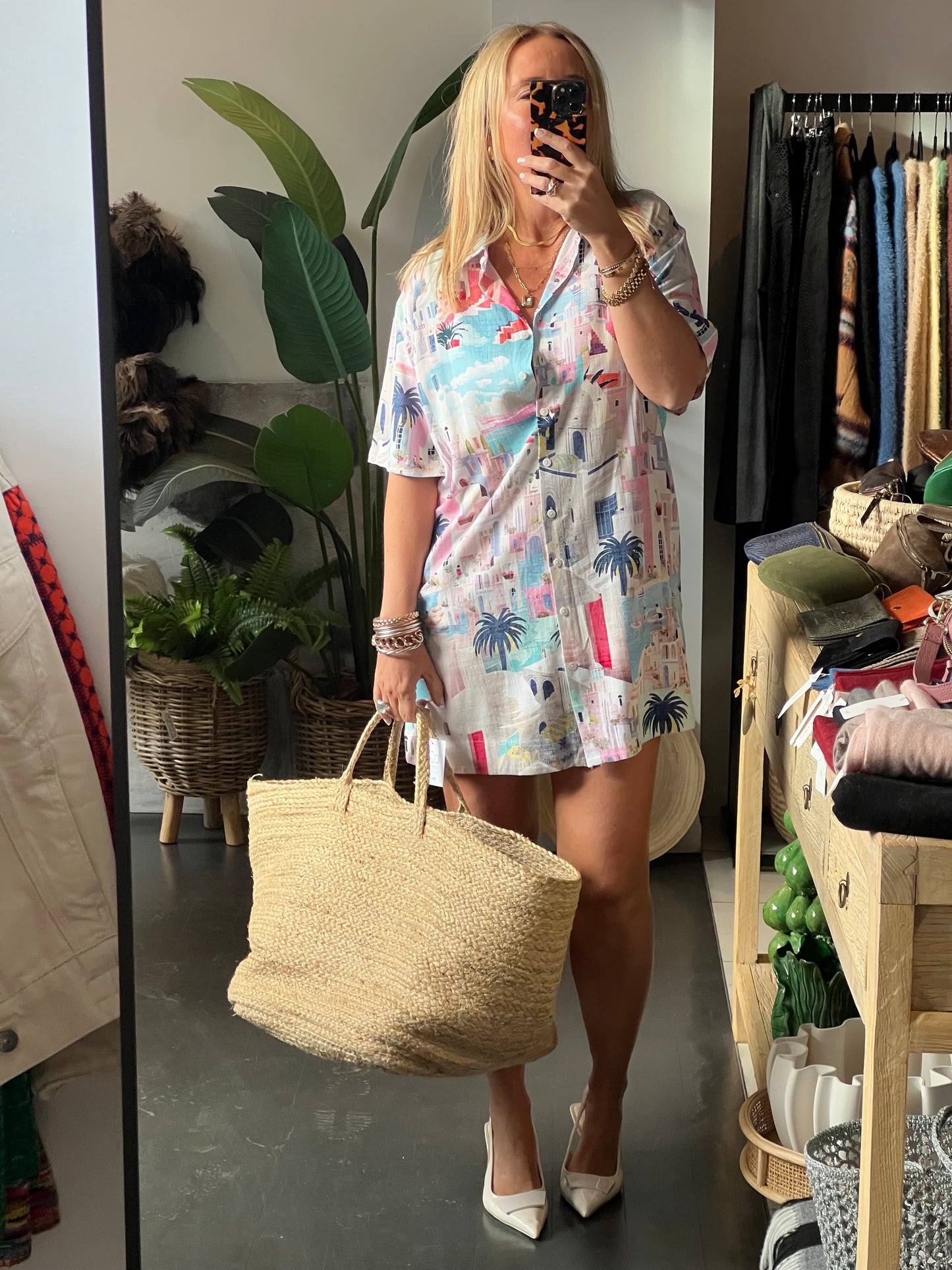 Santorini Linen Shirt Dress