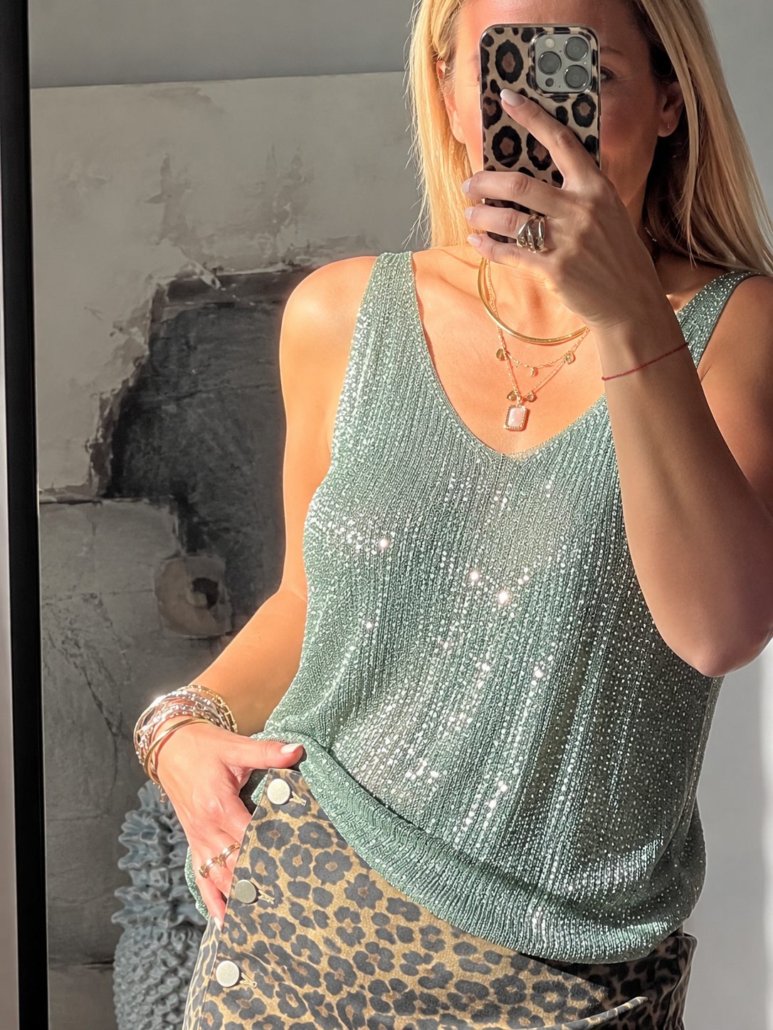 Twinkle Tank - sage green