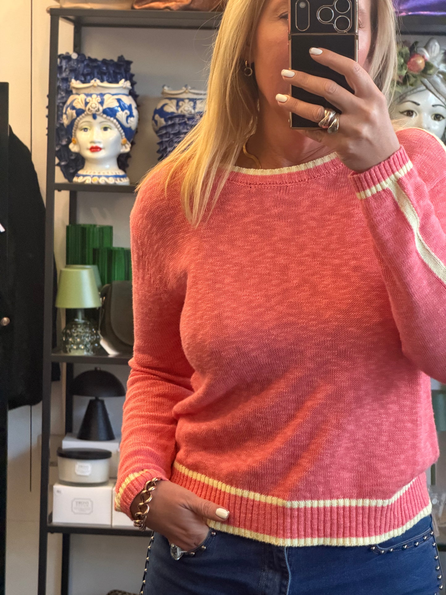 Light Weight Knit- coral