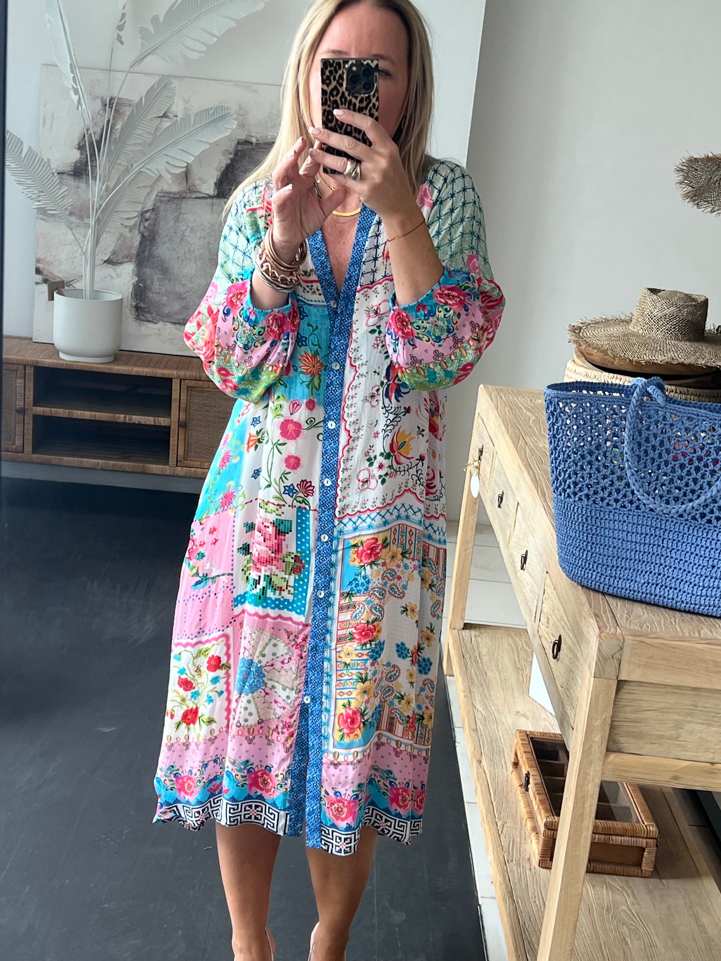 Slinky Resort Shirt Dress - carnival