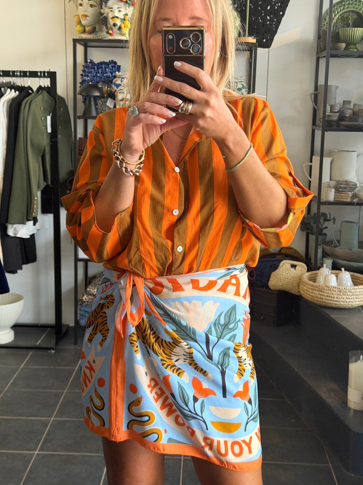Stripe Shirt - orange & tan by Have One