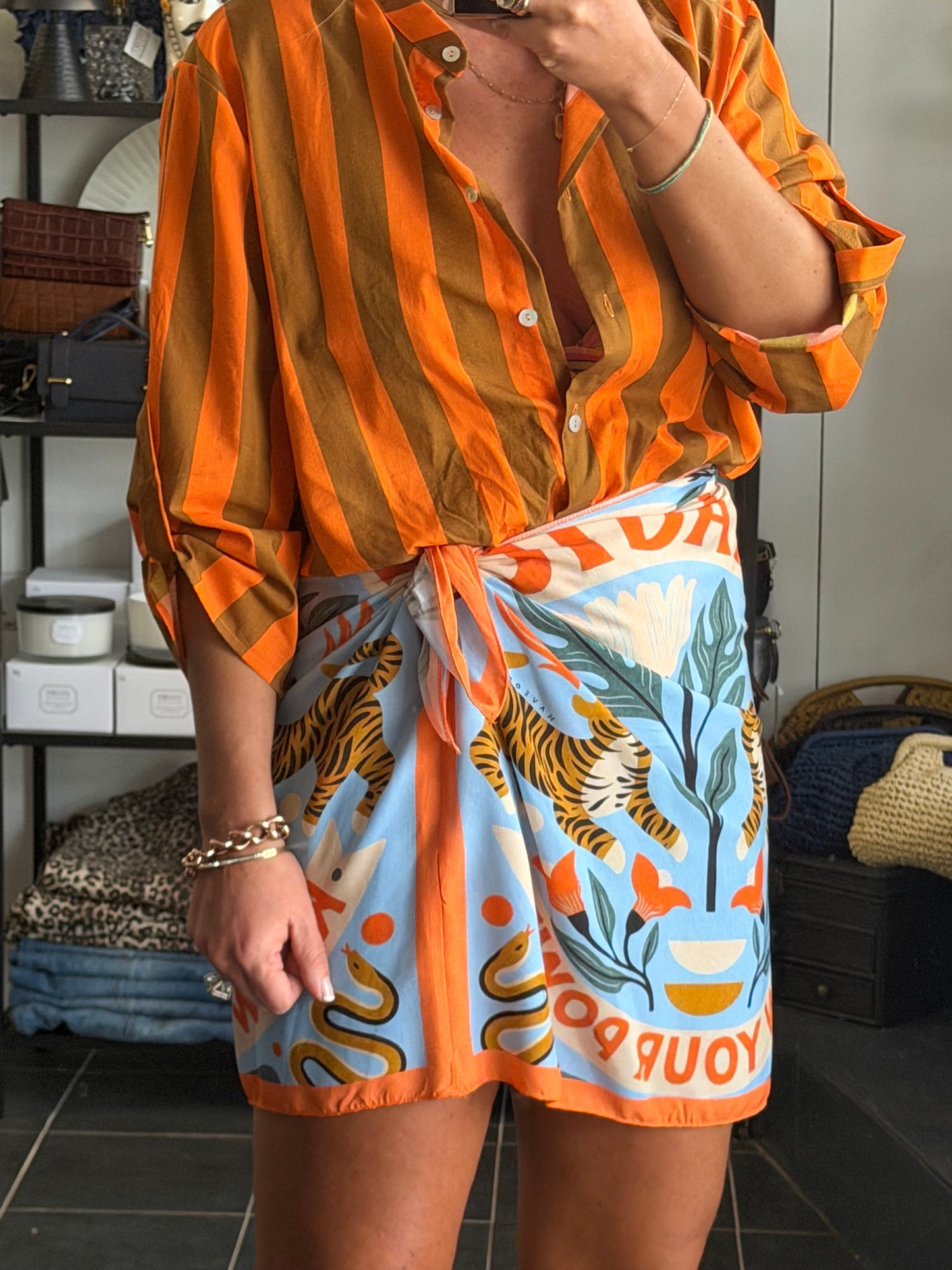 Mini Wrap Skirt- orange by Have One