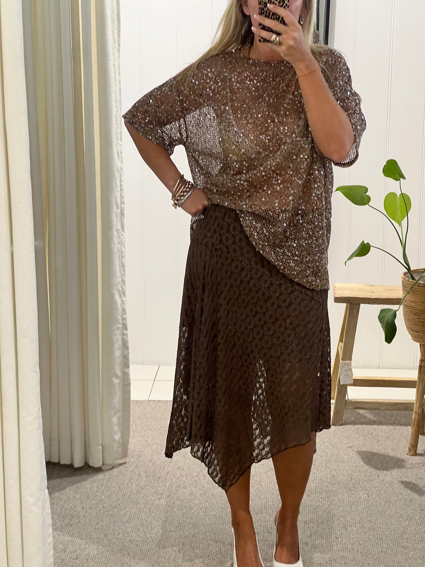 Lace Skirt - Brown