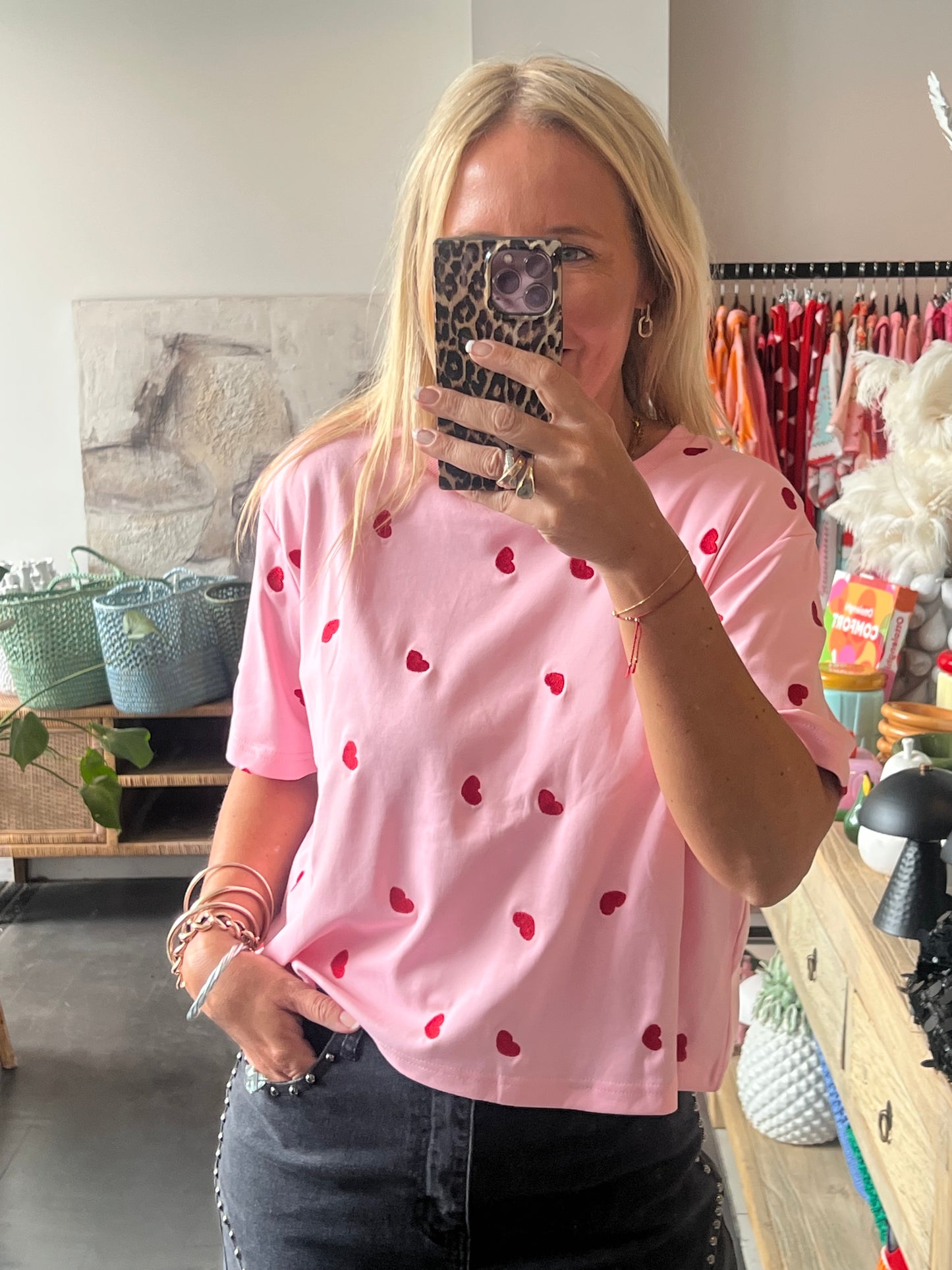 Heart Embroidered Tee