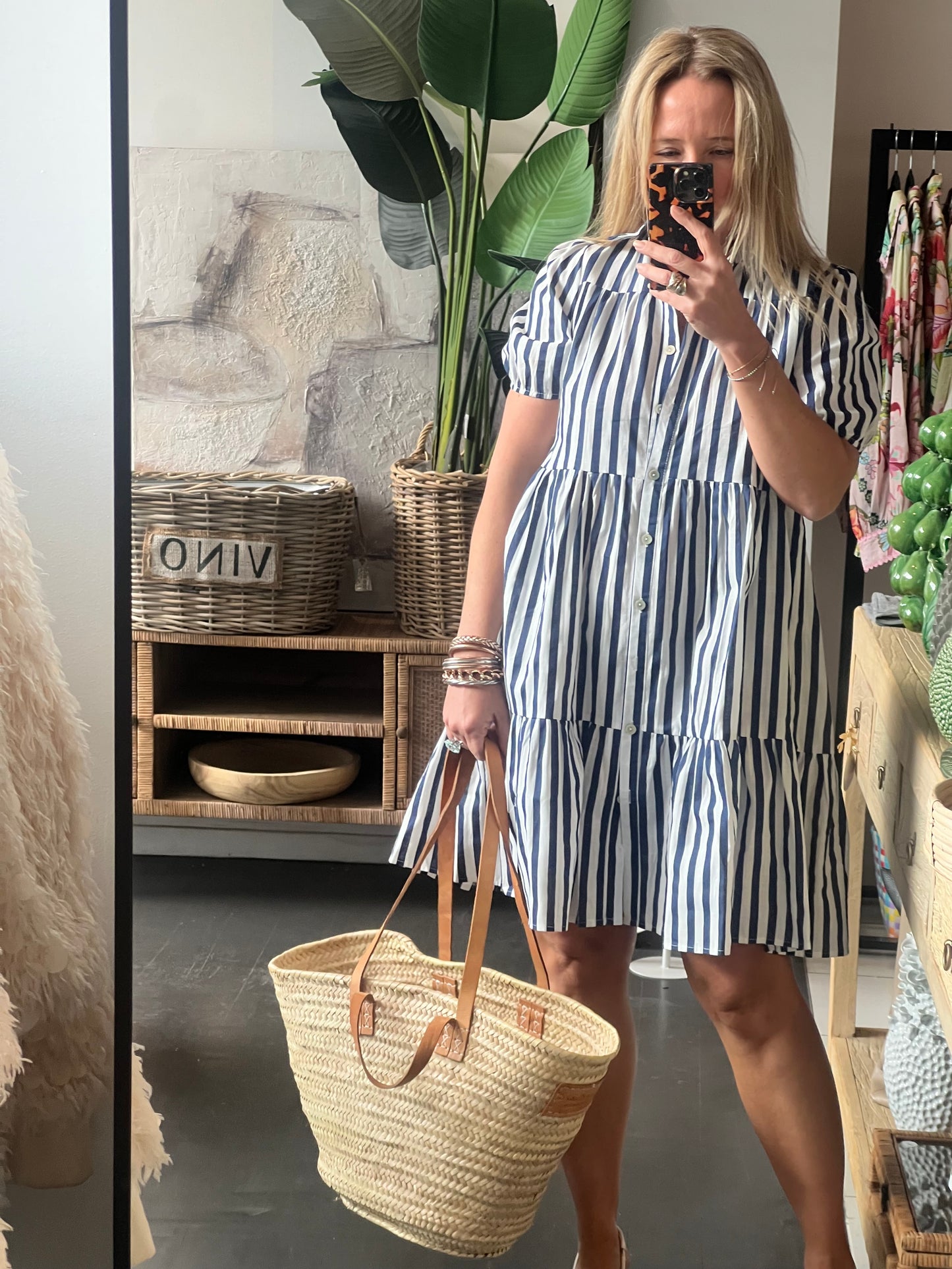 Rock Pools Vacation Dress - Navy Stripe