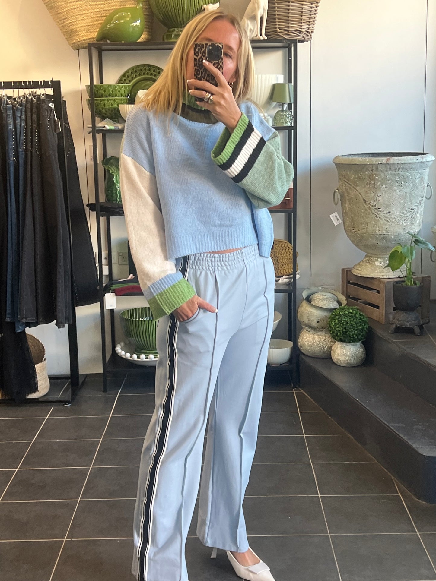 Ponti Pintuck Pants- blue