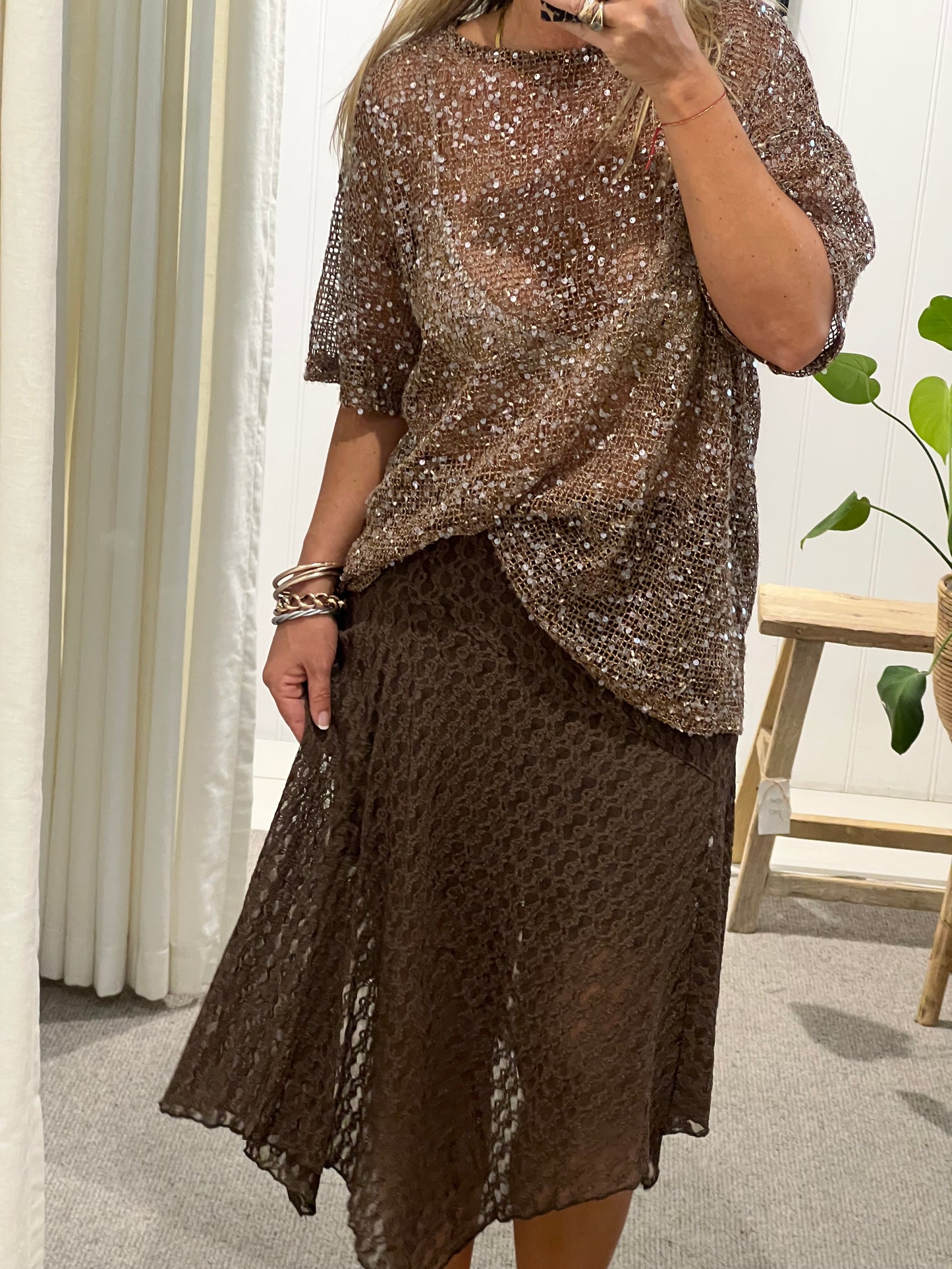 Lace Skirt - Brown