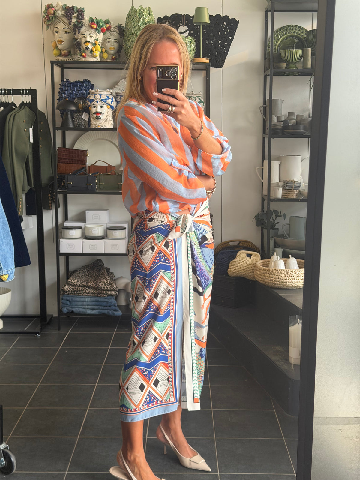 Long Wrap Skirt blue by Have One