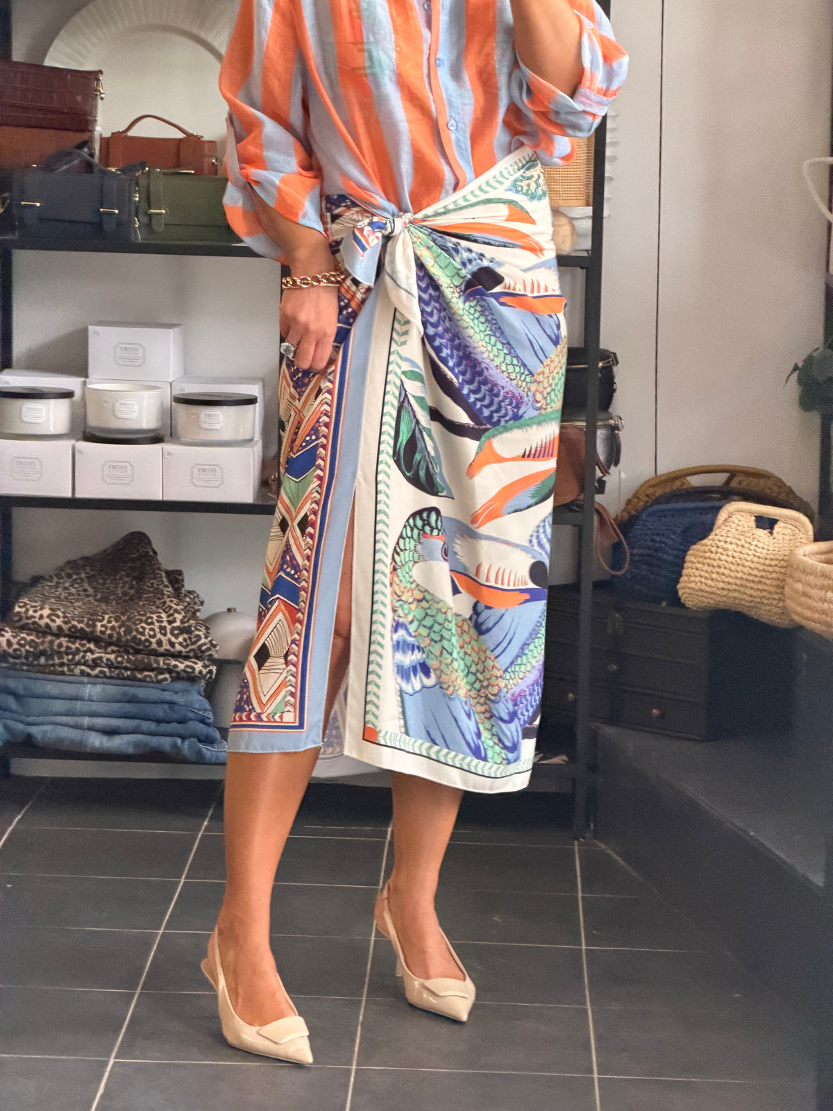Long Wrap Skirt blue by Have One