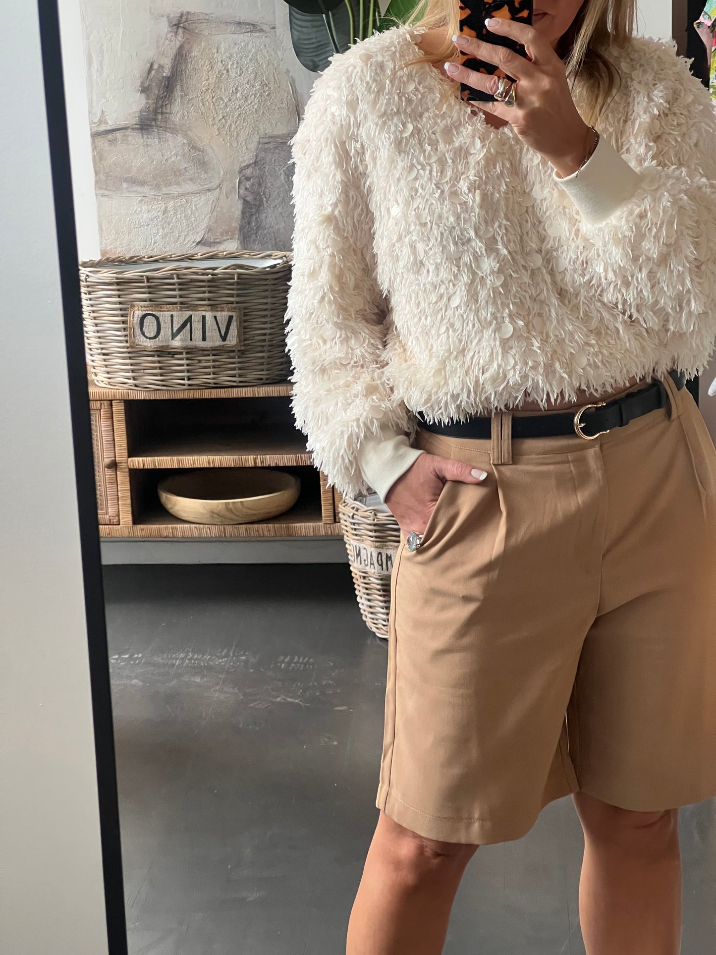 Caramel Tailored Bermuda Shorts