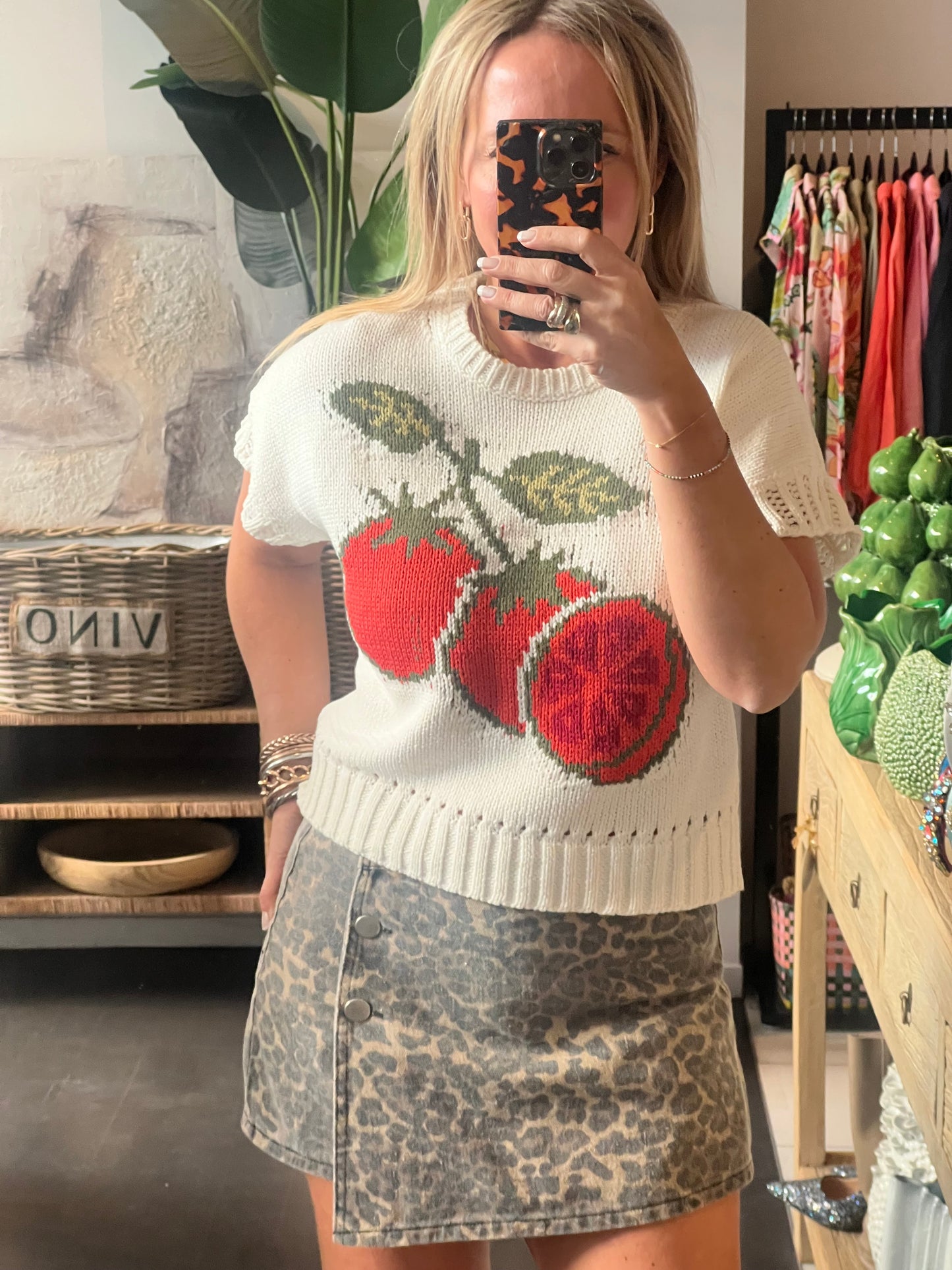 Tomato Short Seeve Knit Sweater