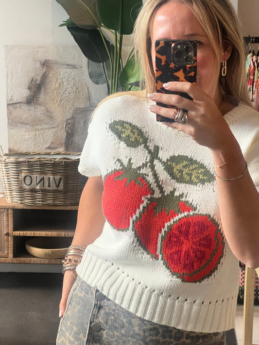 Tomato Short Seeve Knit Sweater
