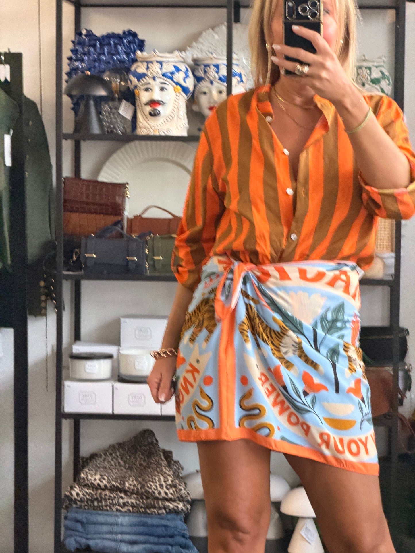 Mini Wrap Skirt- orange by Have One