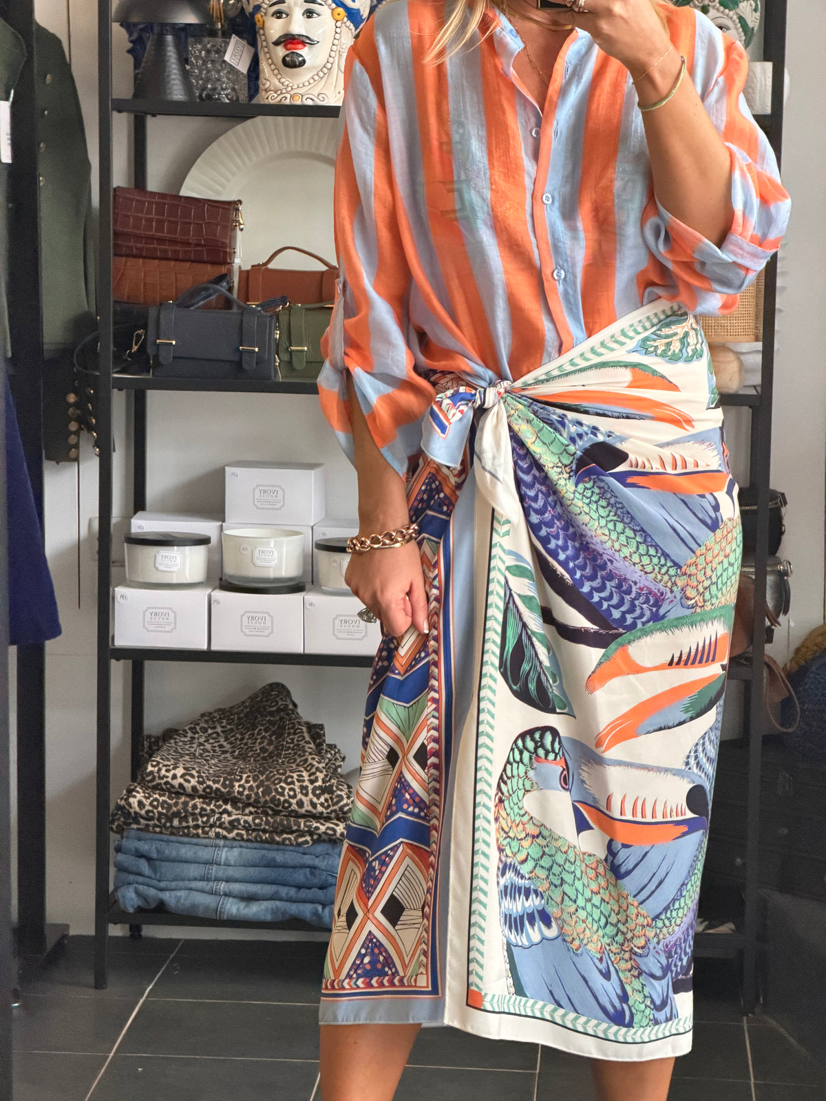 Long Wrap Skirt blue by Have One