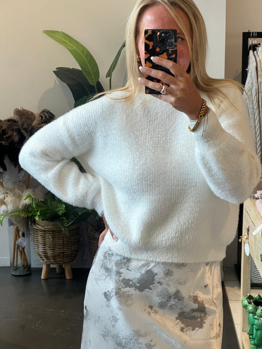 Mohair Fluffy Jumper - winter white