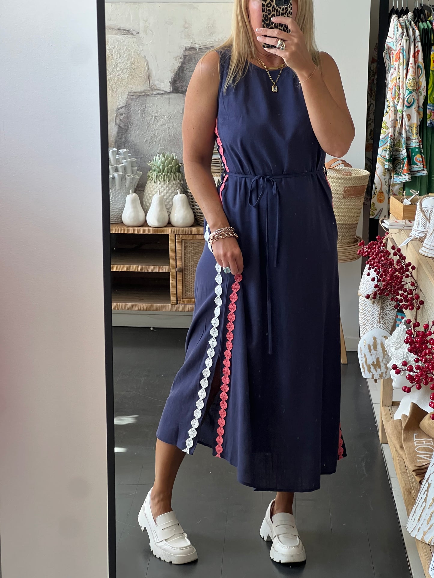 Sleeveless Shift Linen Maxi Dress