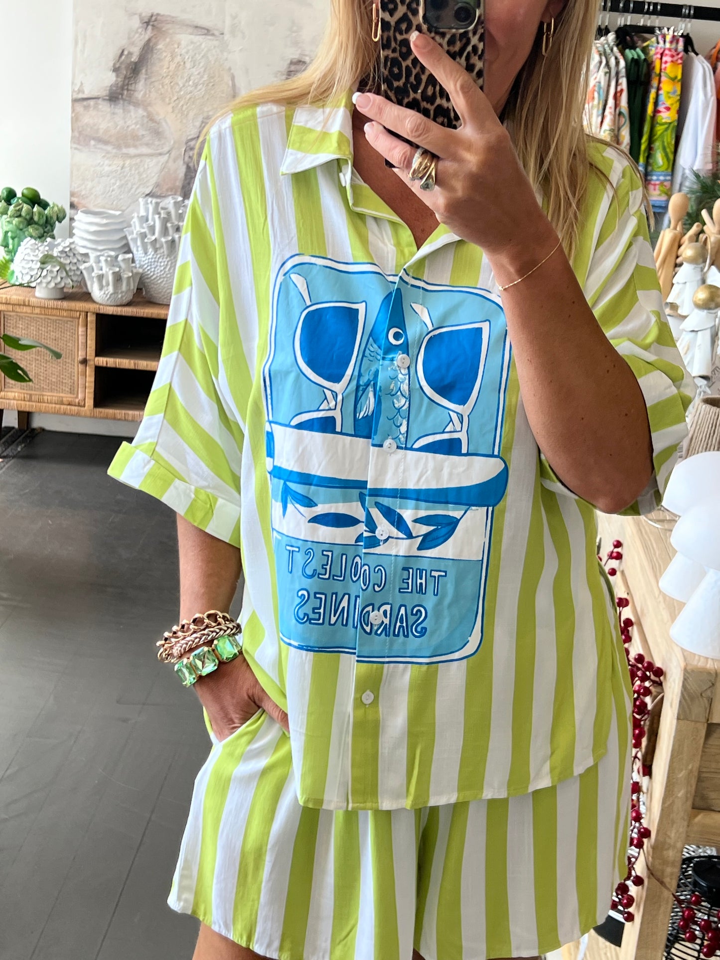Sardines Shirt Top & Shorts Set