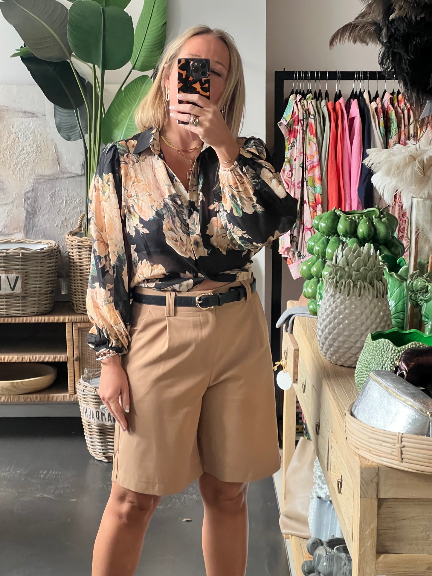 Caramel Tailored Bermuda Shorts