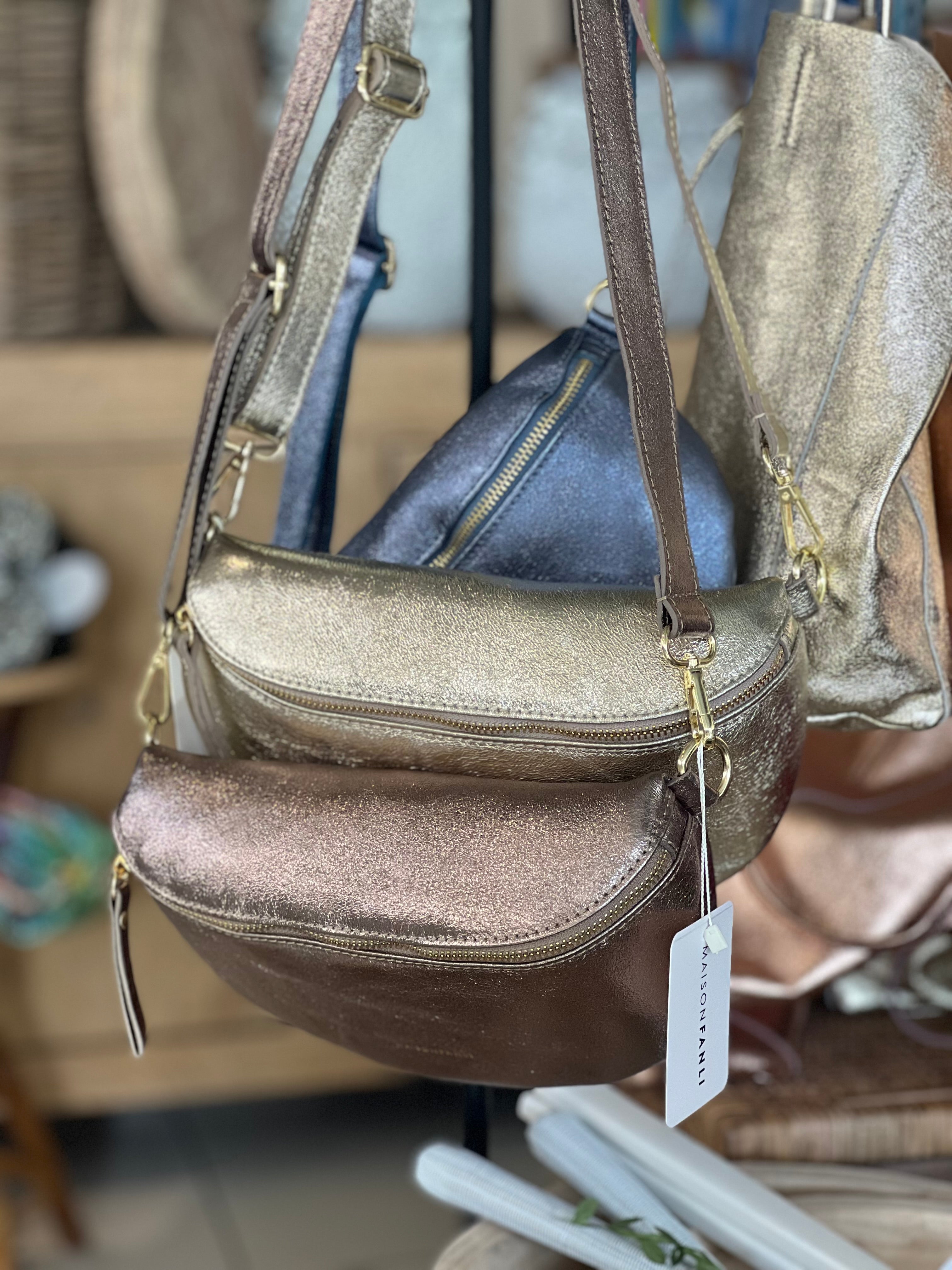 Fanli Maison FANLI leather cross body bum bag – Beach to bar wear