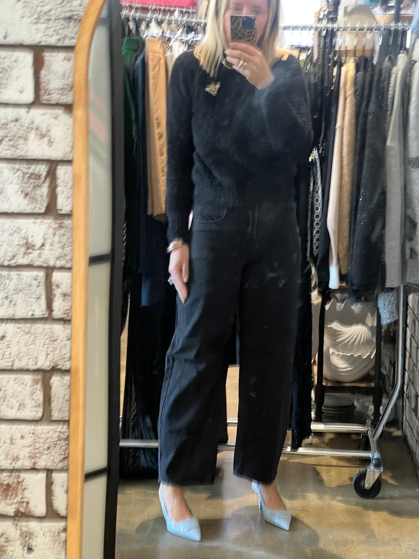 Denim Barrel Jeans - black