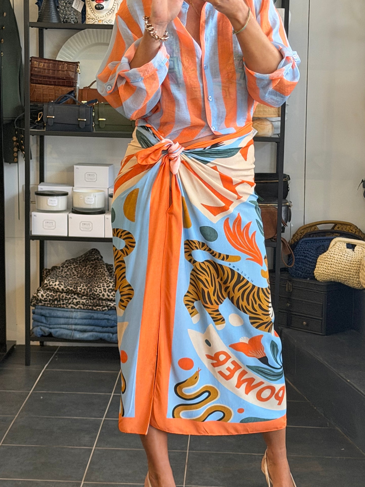 Long Wrap Skirt orange - Have One