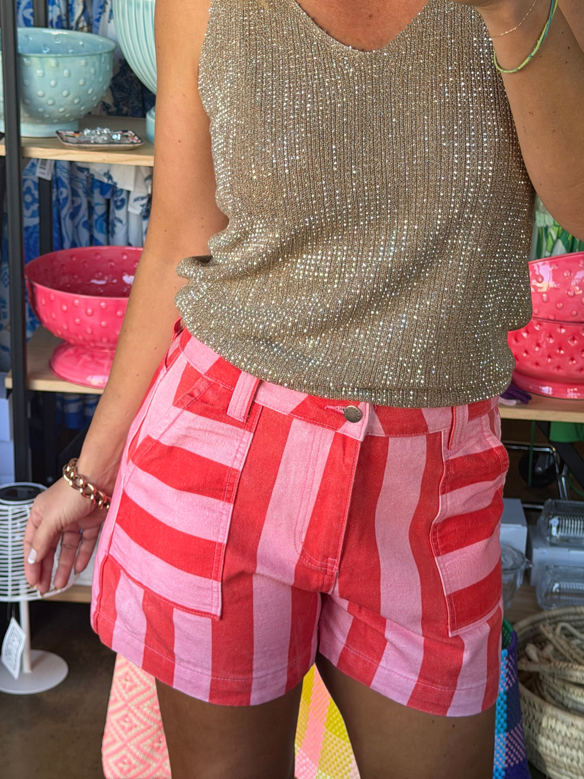 Ted & Pink Stripe Shorts