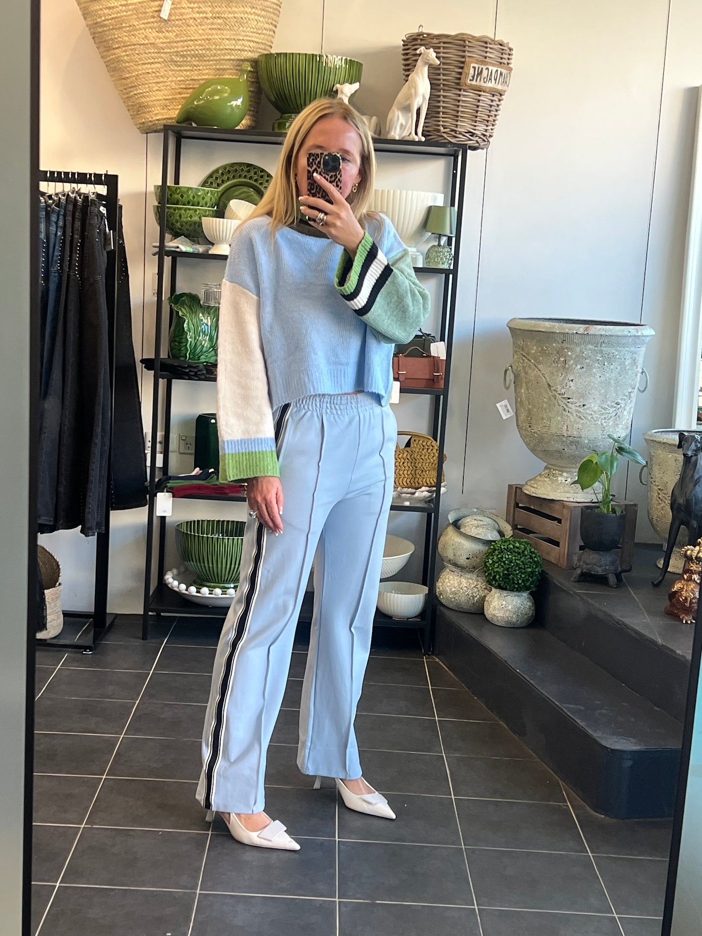 Ponti Pintuck Pants- blue