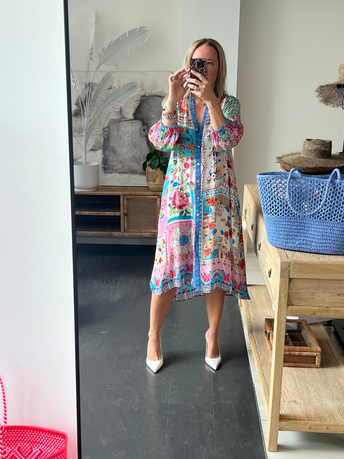 Slinky Resort Shirt Dress - carnival