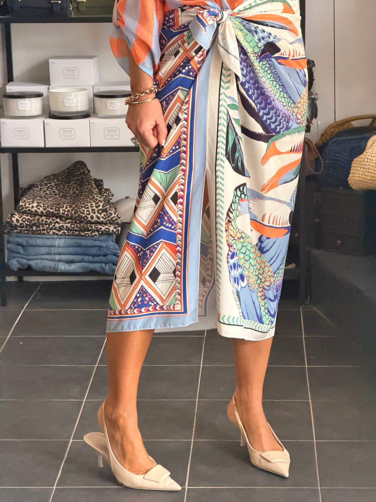 Long Wrap Skirt blue by Have One