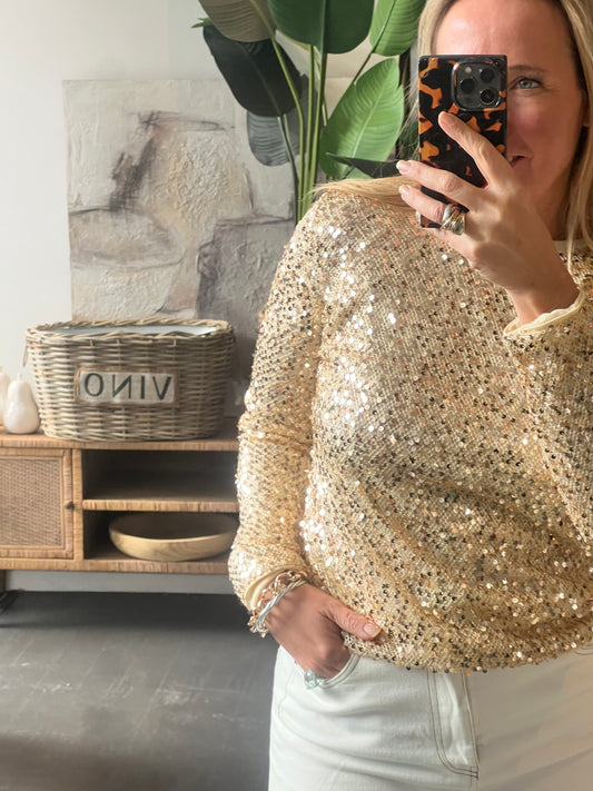 Twinkle Top - gold sequin