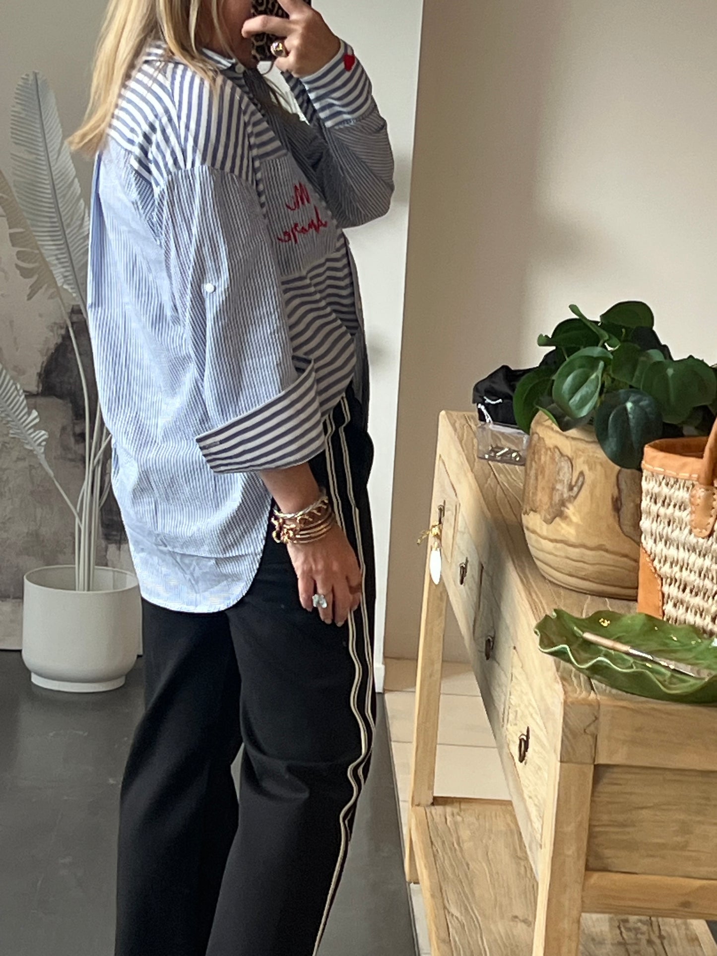 Mi Amore My Love stripe shirt
