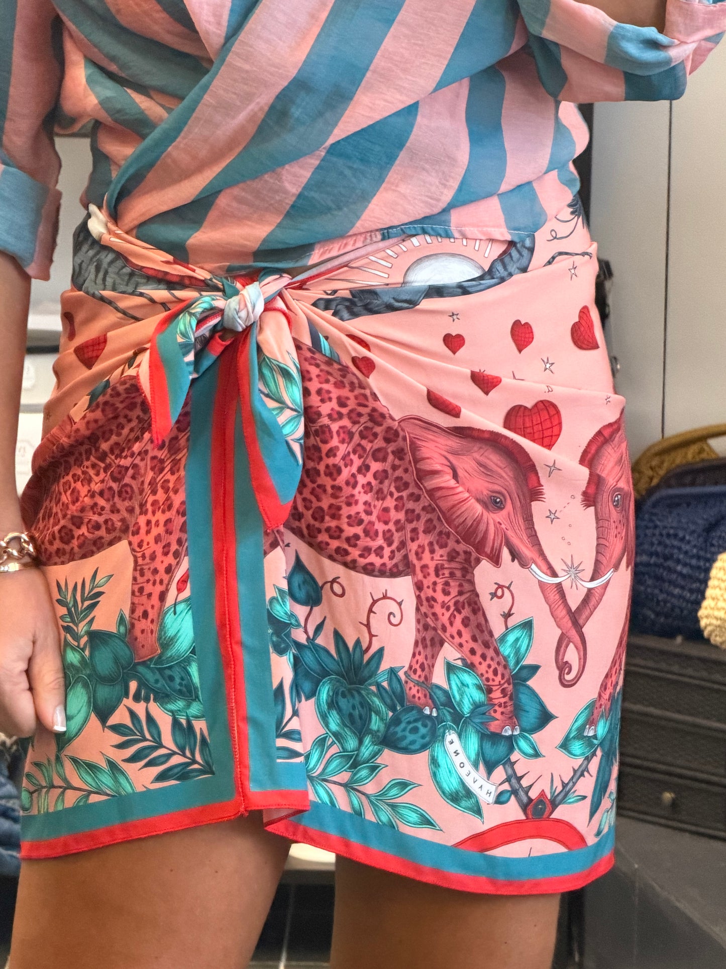 Mini Wrap Skirt- pink & blue by Have One