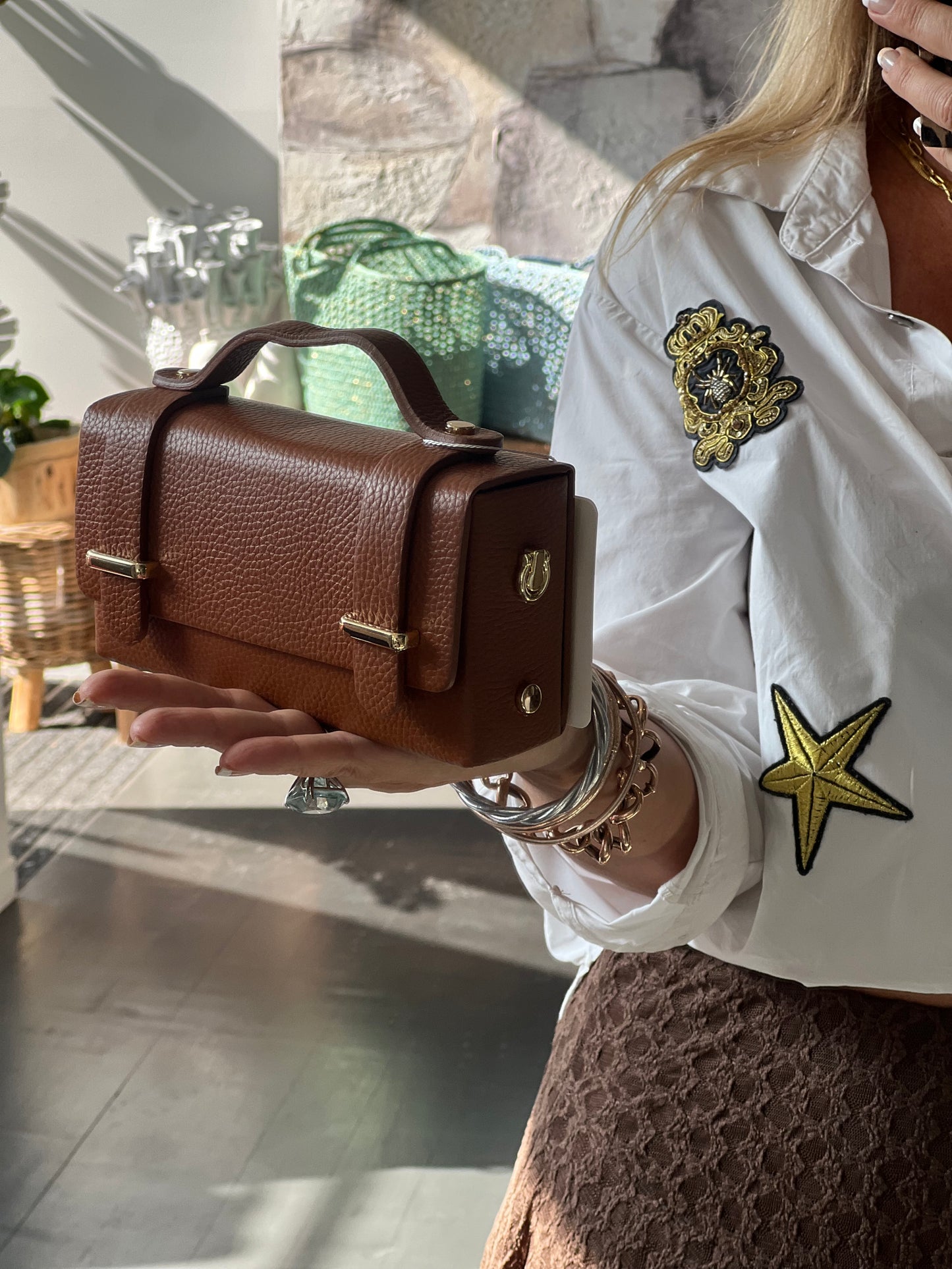 Maison FANLI Leather Margot Box Bag