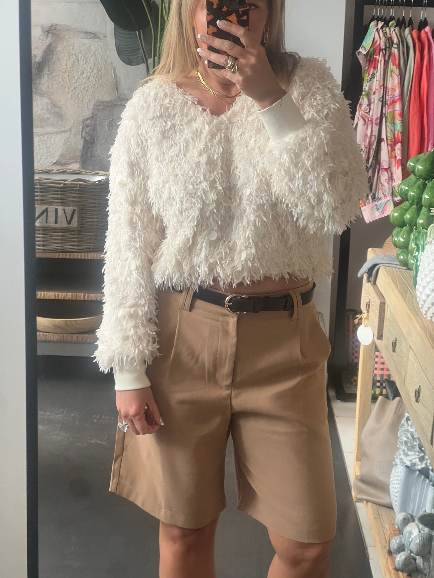 Caramel Tailored Bermuda Shorts