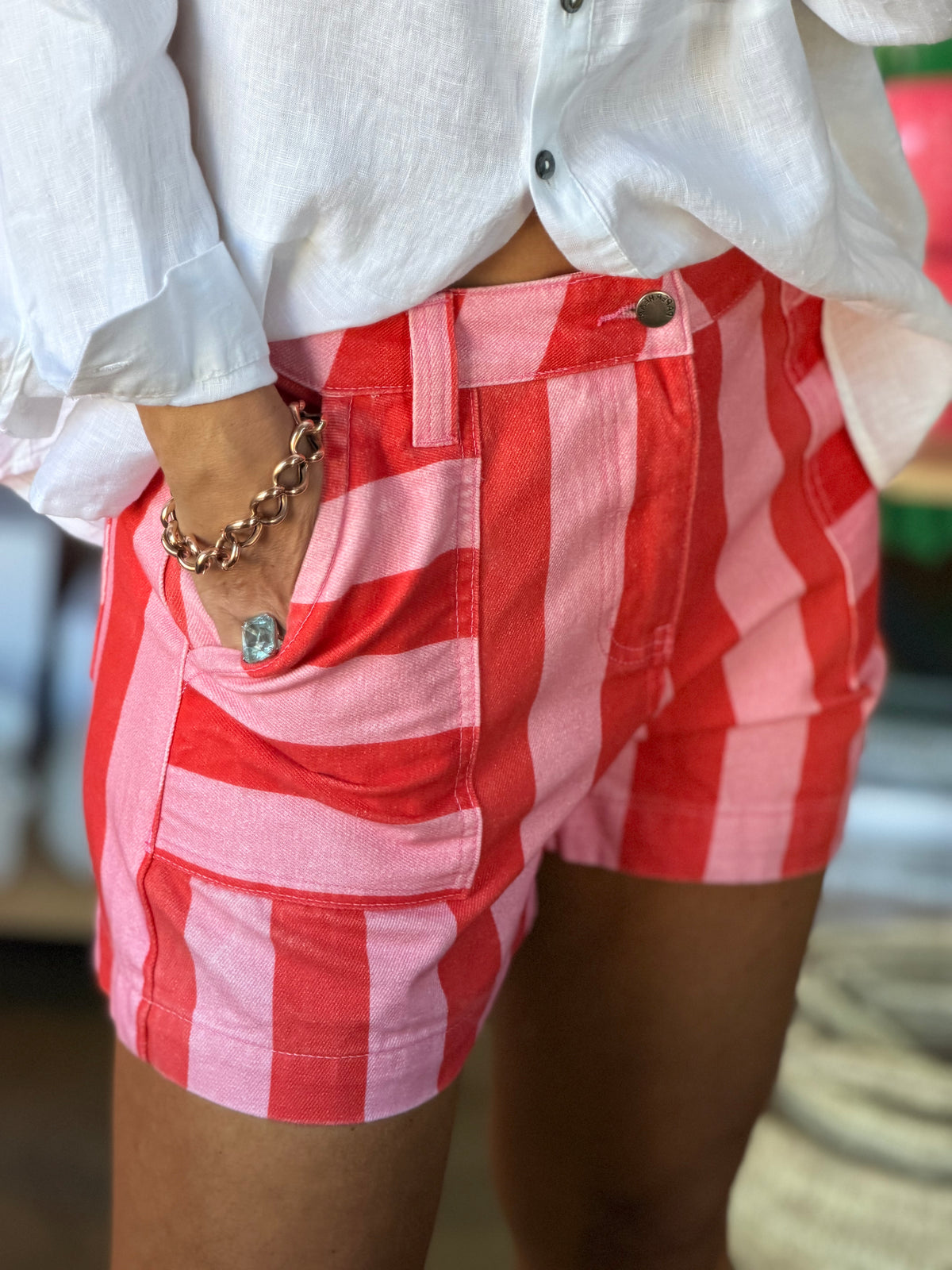 Ted & Pink Stripe Shorts