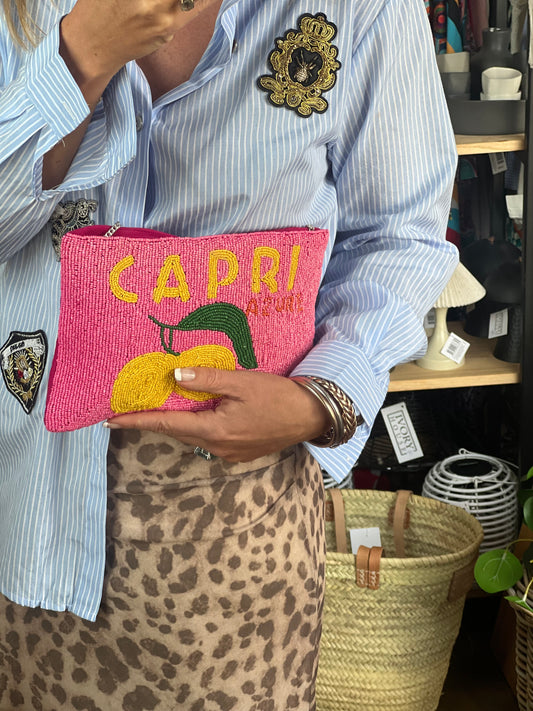 Beaded CAPRI Clutch Bag with chain