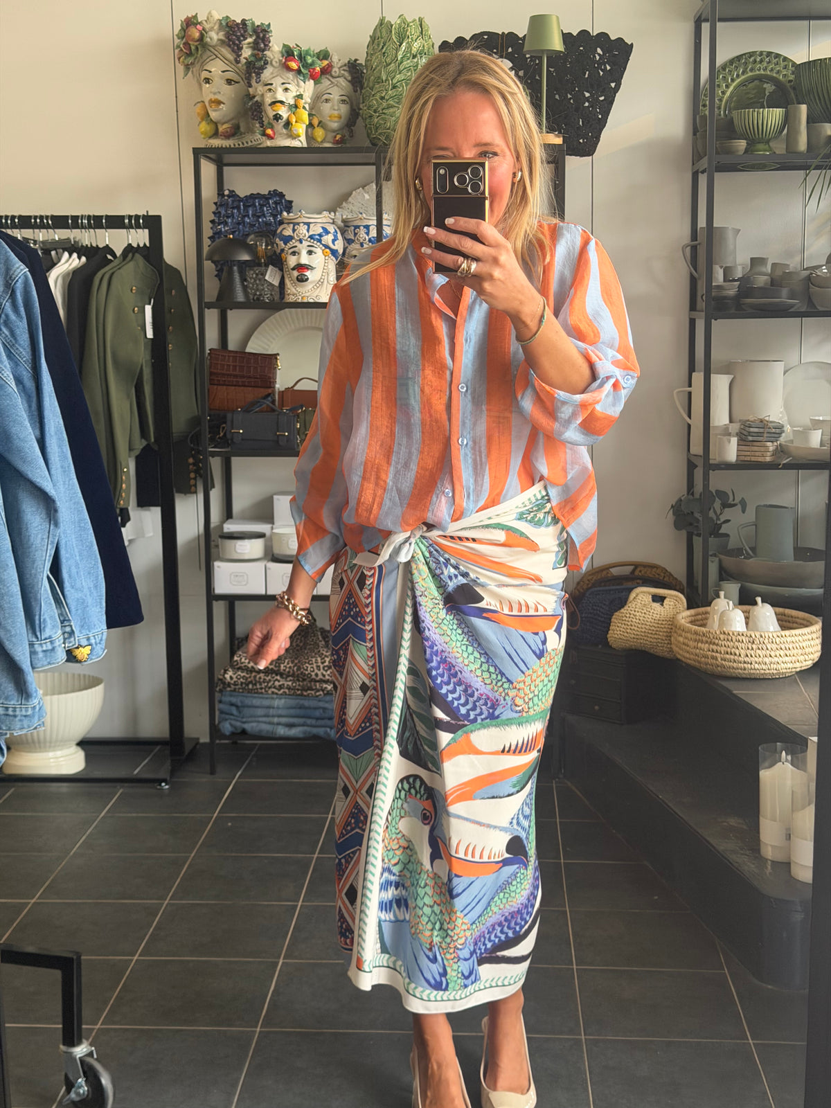 Long Wrap Skirt blue by Have One