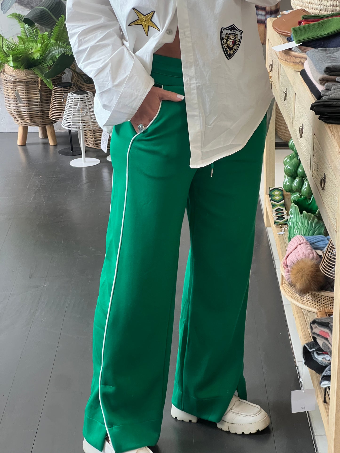 Stripe Racer Pant - green