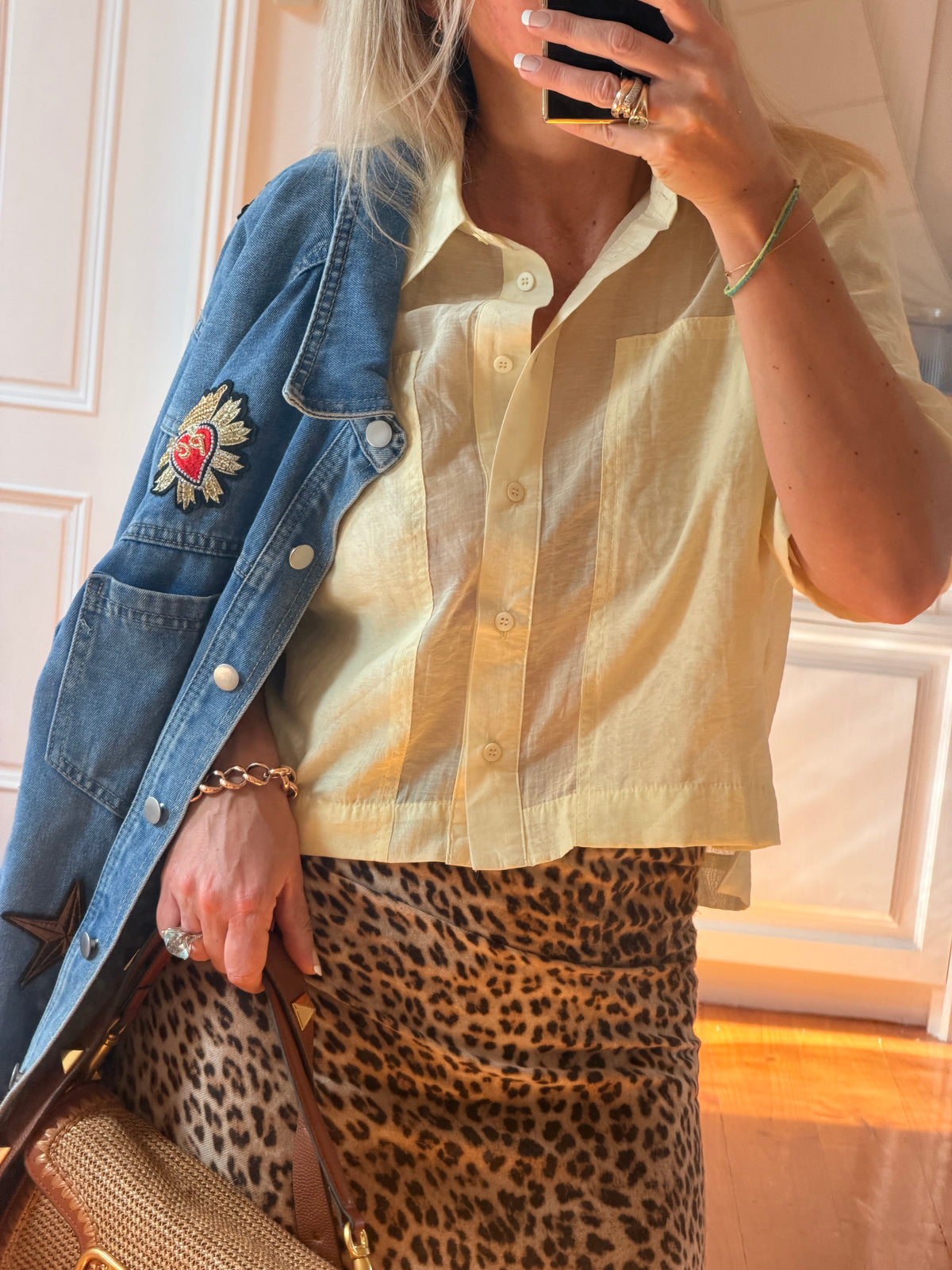 Crop Shirt Top- lemon yellow