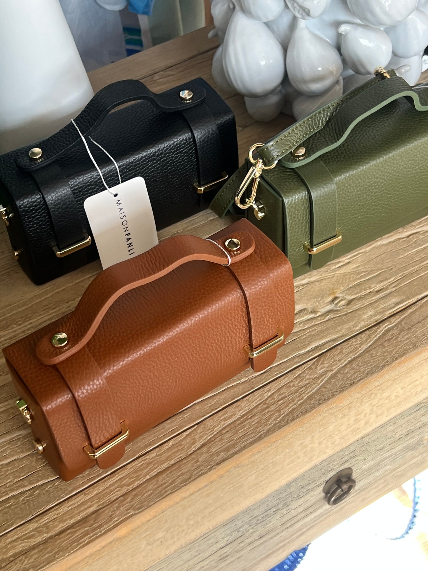 Maison FANLI Leather Margot Box Bag