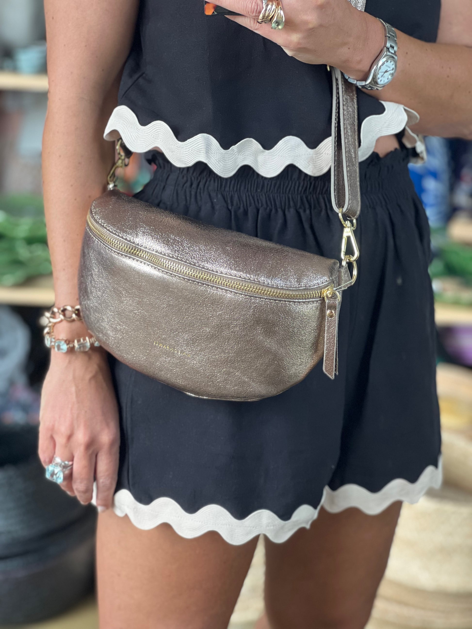 Fanli Maison FANLI leather cross body bum bag – Beach to bar wear