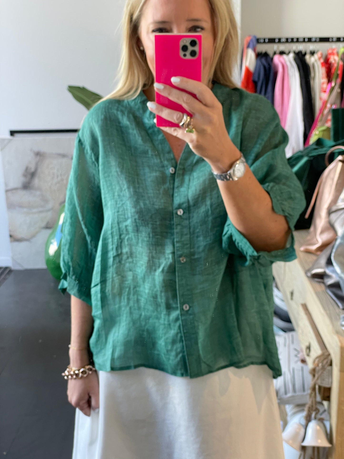 Linen Travel Shirt - choose your colour